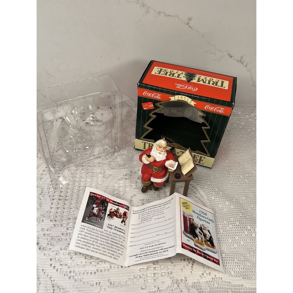 Coca-Cola Trim A Tree Santa's List 1997 Ornament Enesco w Box Vintage - Picture 2 of 16